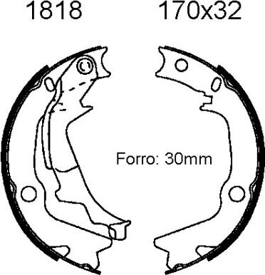 BSF 01818 - Комплект тормозов, ручник, парковка autospares.lv