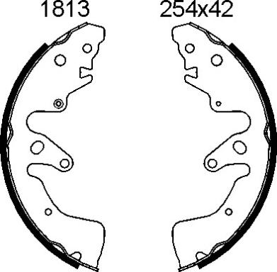 BSF 01813 - Комплект тормозных колодок, барабанные autospares.lv