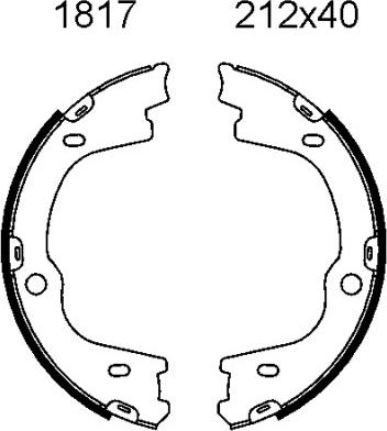 BSF 01817 - Комплект тормозов, ручник, парковка autospares.lv