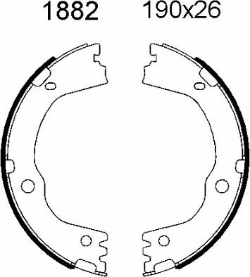 BSF 01882 - Комплект тормозов, ручник, парковка autospares.lv