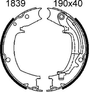 BSF 01839 - Комплект тормозов, ручник, парковка autospares.lv