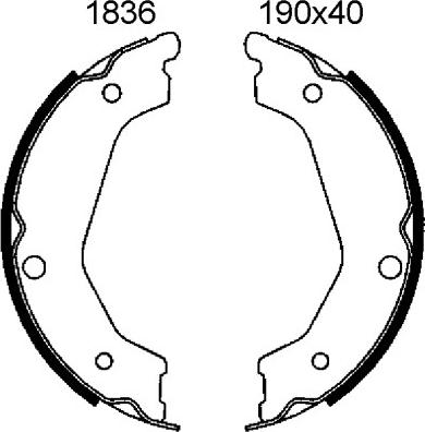 BSF 01836 - Комплект тормозов, ручник, парковка autospares.lv