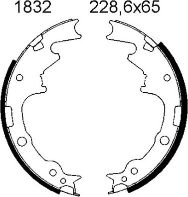 BSF 01832 - Комплект тормозных колодок, барабанные autospares.lv