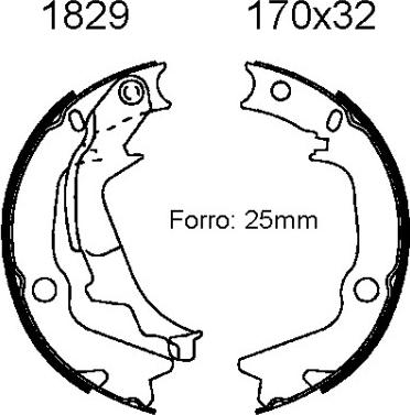 BSF 01829 - Комплект тормозов, ручник, парковка autospares.lv