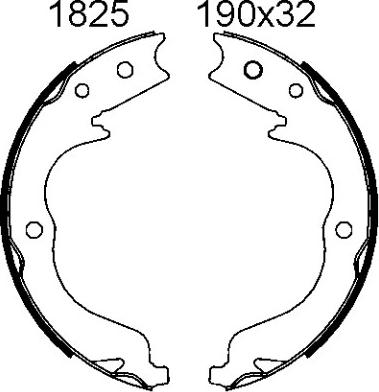 BSF 01825 - Комплект тормозов, ручник, парковка autospares.lv