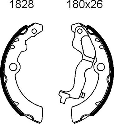 BSF 01828 - Комплект тормозных колодок, барабанные autospares.lv