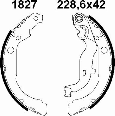 BSF 01827 - Комплект тормозных колодок, барабанные autospares.lv