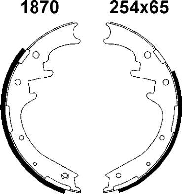 BSF 01870 - Комплект тормозных колодок, барабанные autospares.lv