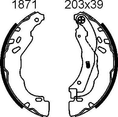 BSF 01871 - Комплект тормозных колодок, барабанные autospares.lv