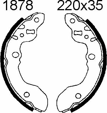 BSF 01878 - Комплект тормозных колодок, барабанные autospares.lv