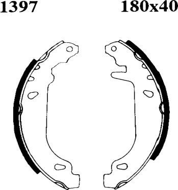 BSF 01397 - Комплект тормозных колодок, барабанные autospares.lv