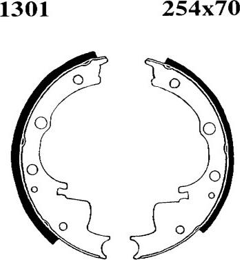 BSF 01301 - Комплект тормозных колодок, барабанные autospares.lv