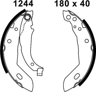 BSF 01244 - Комплект тормозных колодок, барабанные autospares.lv