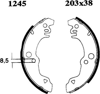 BSF 01245 - Комплект тормозных колодок, барабанные autospares.lv