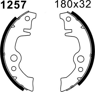 BSF 01257 - Комплект тормозных колодок, барабанные autospares.lv