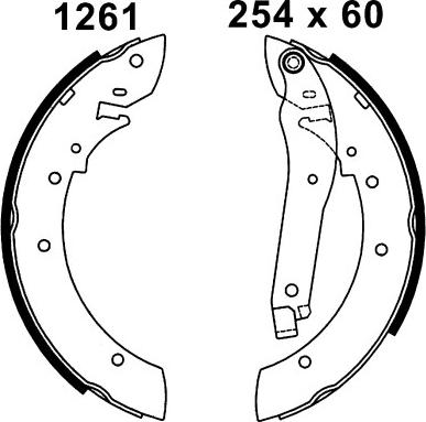 BSF 01261 - Комплект тормозных колодок, барабанные autospares.lv