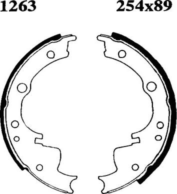 BSF 01263 - Комплект тормозных колодок, барабанные autospares.lv