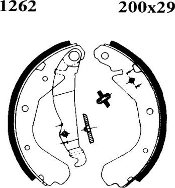 BSF 01262 - Комплект тормозных колодок, барабанные autospares.lv