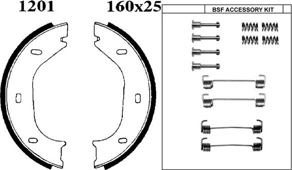 BSF 01201K - Комплект тормозов, ручник, парковка autospares.lv