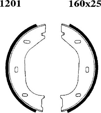 BSF 01201 - Комплект тормозов, ручник, парковка autospares.lv