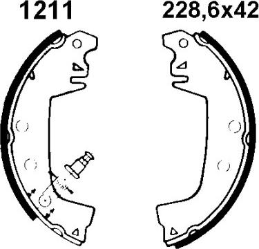 BSF 01211 - Комплект тормозных колодок, барабанные autospares.lv