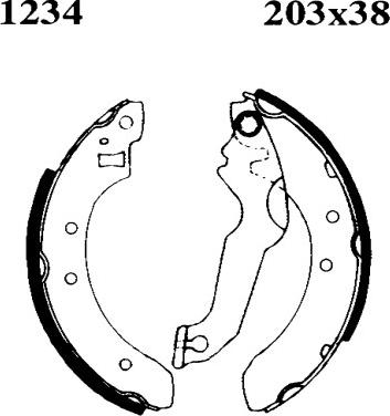 BSF 01234 - Комплект тормозных колодок, барабанные autospares.lv