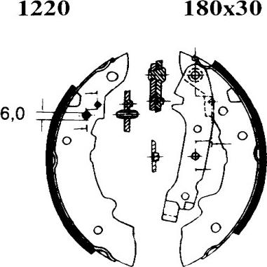 BSF 01220 - Комплект тормозных колодок, барабанные autospares.lv