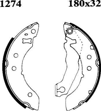 BSF 01274 - Комплект тормозных колодок, барабанные autospares.lv