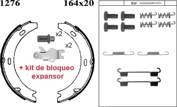 BSF 01276KC - Комплект тормозов, ручник, парковка autospares.lv