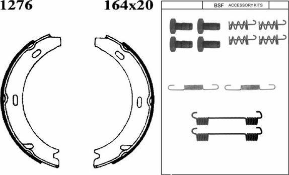 BSF 01276K - Комплект тормозов, ручник, парковка autospares.lv