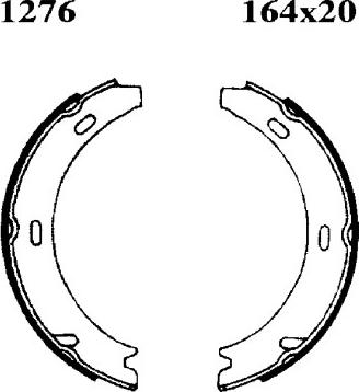 BSF 01276 - Комплект тормозов, ручник, парковка autospares.lv