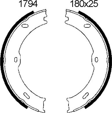 BSF 01794 - Комплект тормозов, ручник, парковка autospares.lv