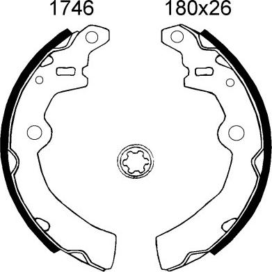 BSF 01746 - Комплект тормозных колодок, барабанные autospares.lv