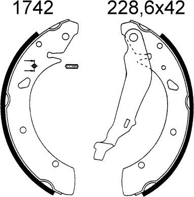 BSF 01742 - Комплект тормозных колодок, барабанные autospares.lv