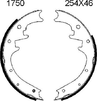 BSF 01750 - Комплект тормозных колодок, барабанные autospares.lv