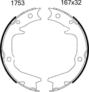 BSF 01753 - Комплект тормозов, ручник, парковка autospares.lv