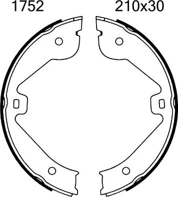 BSF 01752 - Комплект тормозов, ручник, парковка autospares.lv