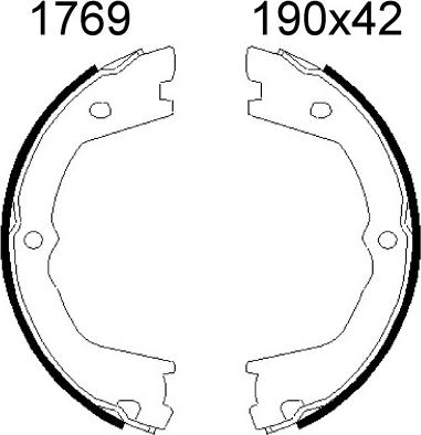 BSF 01769 - Комплект тормозов, ручник, парковка autospares.lv