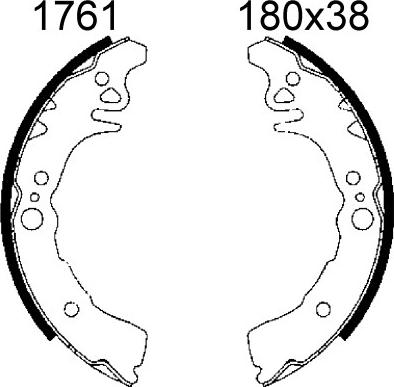 BSF 01761 - Комплект тормозных колодок, барабанные autospares.lv
