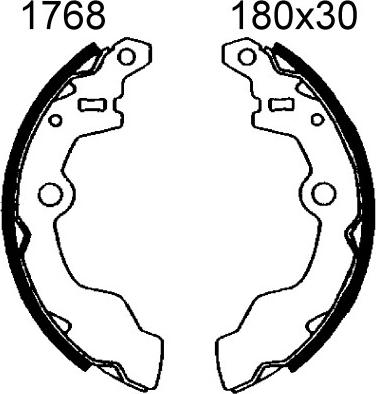 BSF 01768 - Комплект тормозных колодок, барабанные autospares.lv