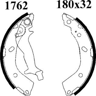 BSF 01762 - Комплект тормозных колодок, барабанные autospares.lv