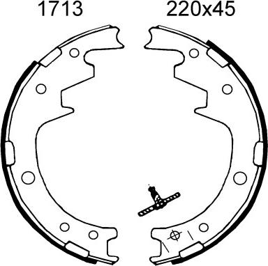 BSF 01713 - Комплект тормозных колодок, барабанные autospares.lv