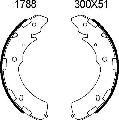 BSF 01788 - Комплект тормозных колодок, барабанные autospares.lv