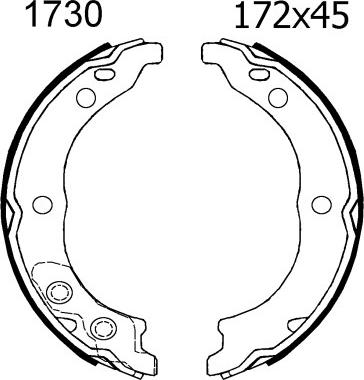 BSF 01730 - Комплект тормозов, ручник, парковка autospares.lv