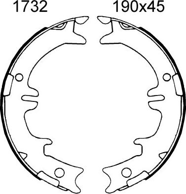 BSF 01732 - Комплект тормозов, ручник, парковка autospares.lv