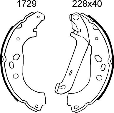 BSF 07488 - Комплект тормозных колодок, барабанные autospares.lv