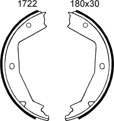 BSF 01722 - Комплект тормозов, ручник, парковка autospares.lv