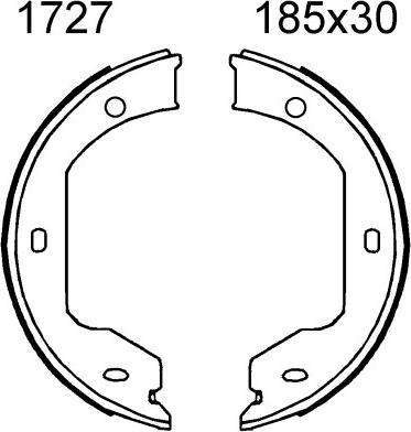 BSF 01727 - Комплект тормозов, ручник, парковка autospares.lv