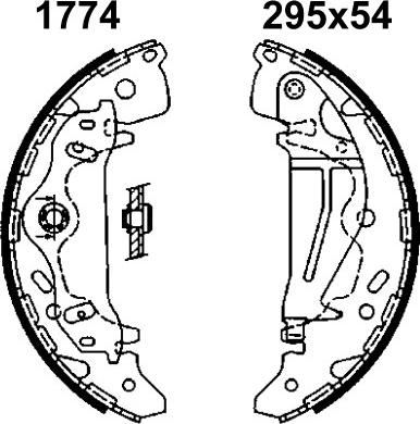 BSF 01774 - Комплект тормозных колодок, барабанные autospares.lv