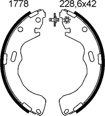 BSF 01778 - Комплект тормозных колодок, барабанные autospares.lv